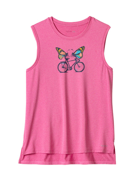 Terry Tech Bike Tank in color || Pink Heather | Aflutter