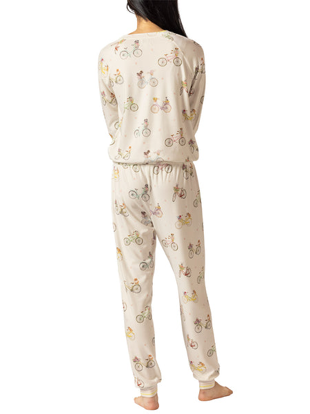 PJ Salvage Floral Market L/S PJ Top in color || Ivory