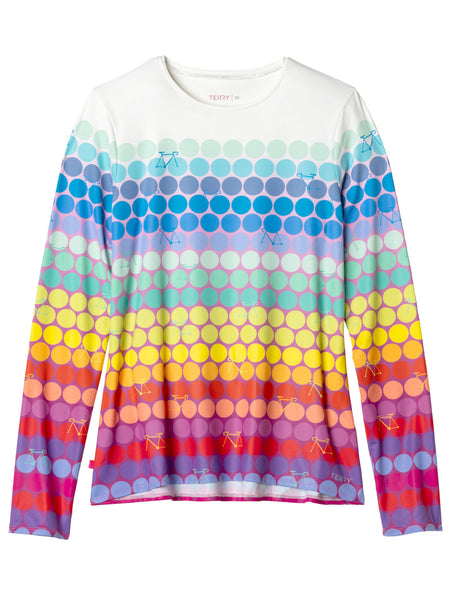 Terry Soleil Long Sleeve Bike Top in color || Rainbow Dots