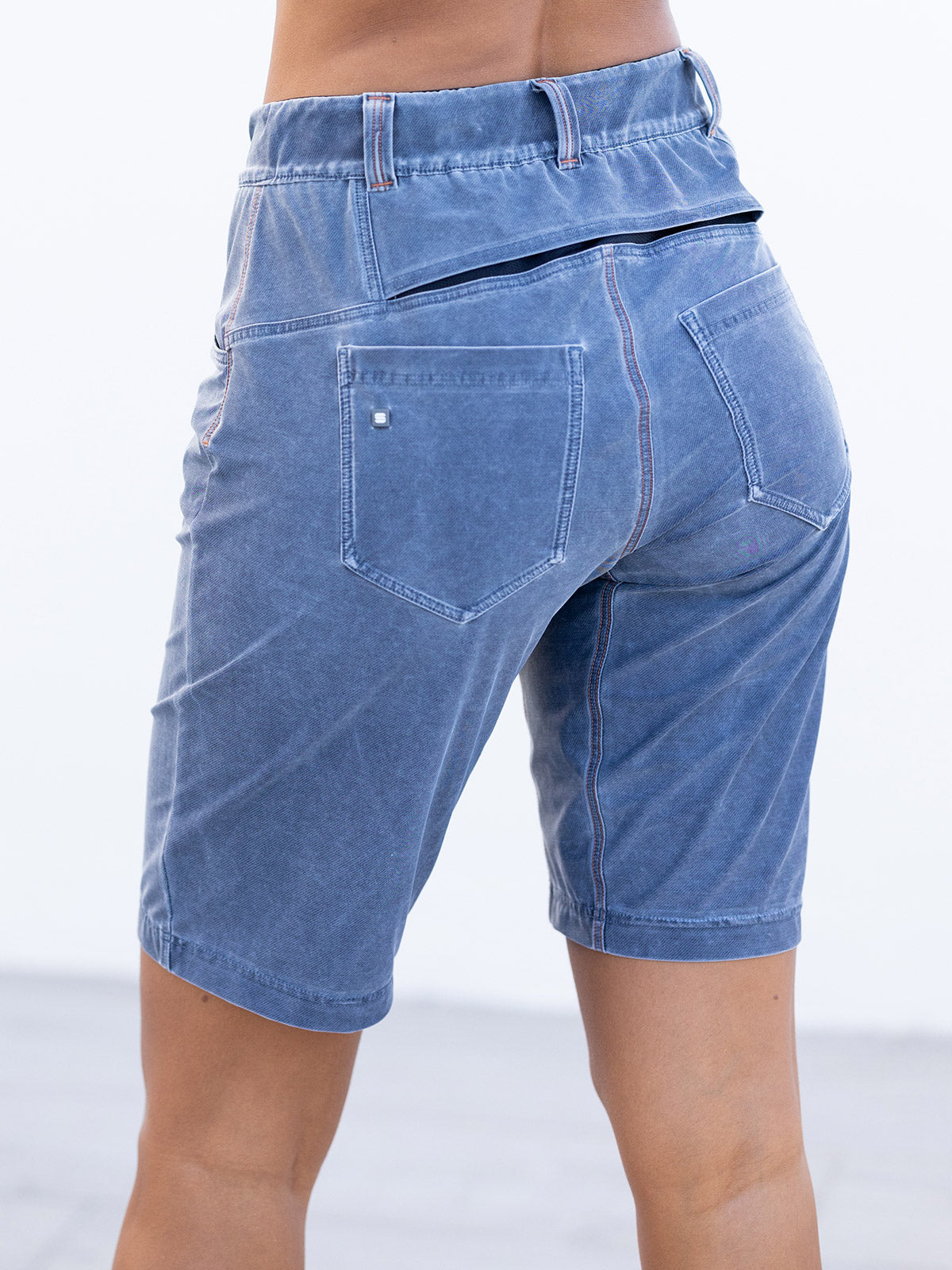  Indigo Giara Bike Overshort in Denim Blue Colorway