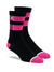 100% FLOW Performance Trail Socks in Black | Pink Colorway