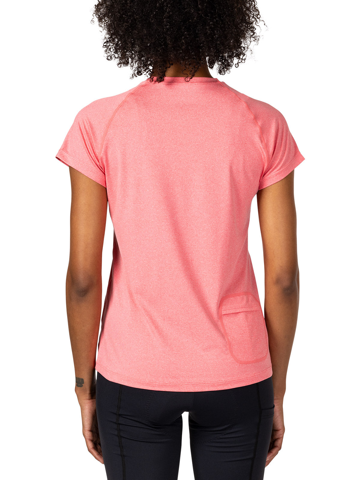 Terry Tech V Short Sleeve Bike Tee in color || Calypso Coral Pedal Pop