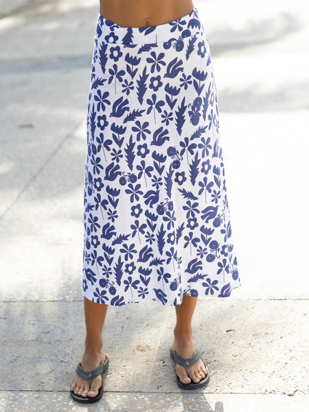 Message Factory Chertsey Skirt in color || Printed Blue