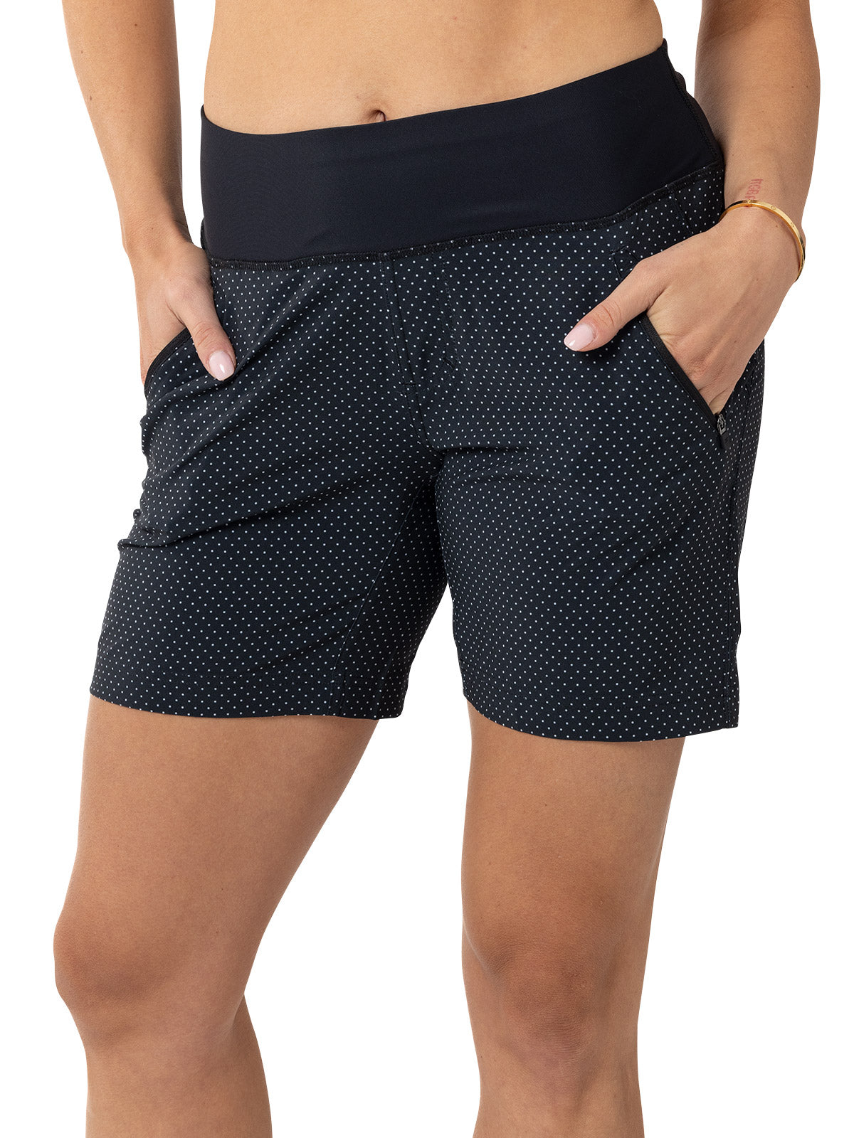 Zoic Bliss Novelty 7 Plus Bike Short in Black Polka Dot Colorway