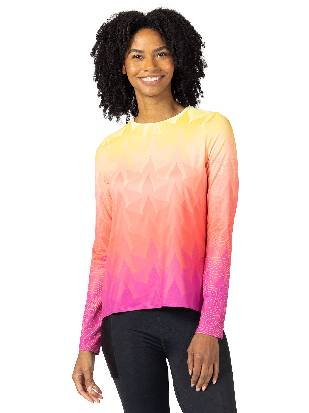 Terry Soleil Flow Long Sleeve Bike Top in color || Topo Leaf Ombre