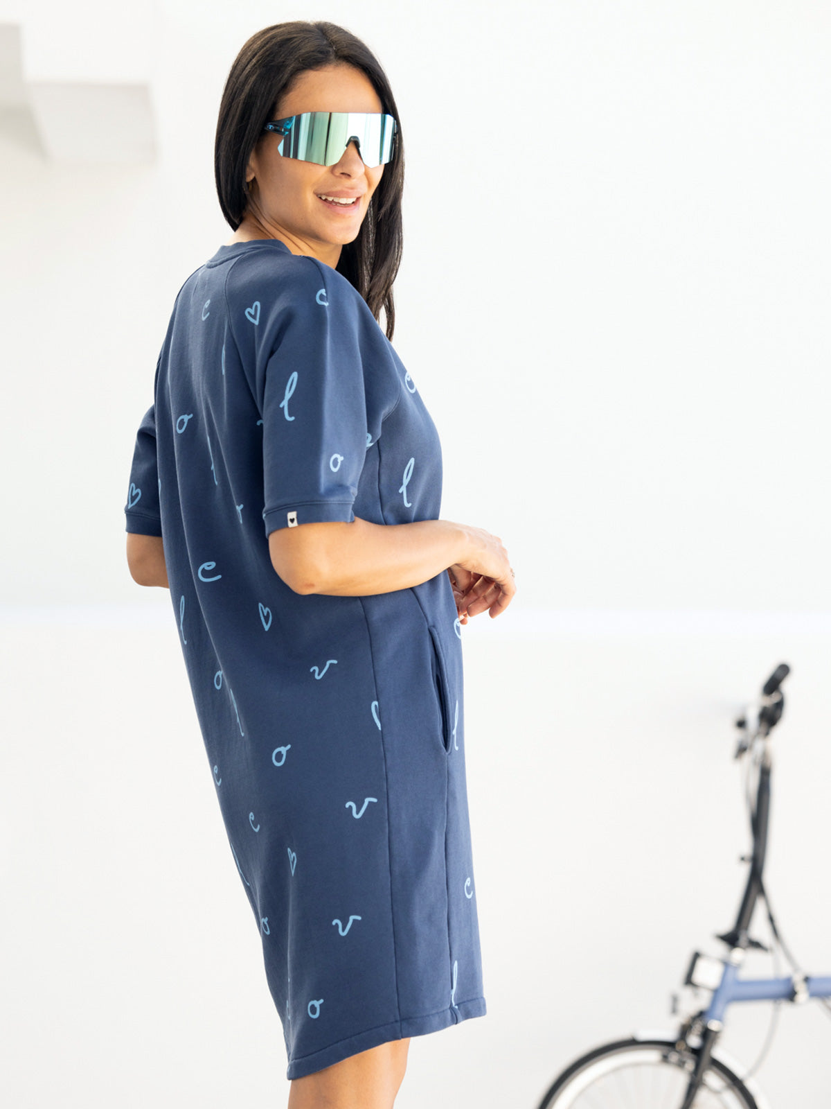 Maloja Soliat Sweatshirt Dress in Midnight Velolove Colorway