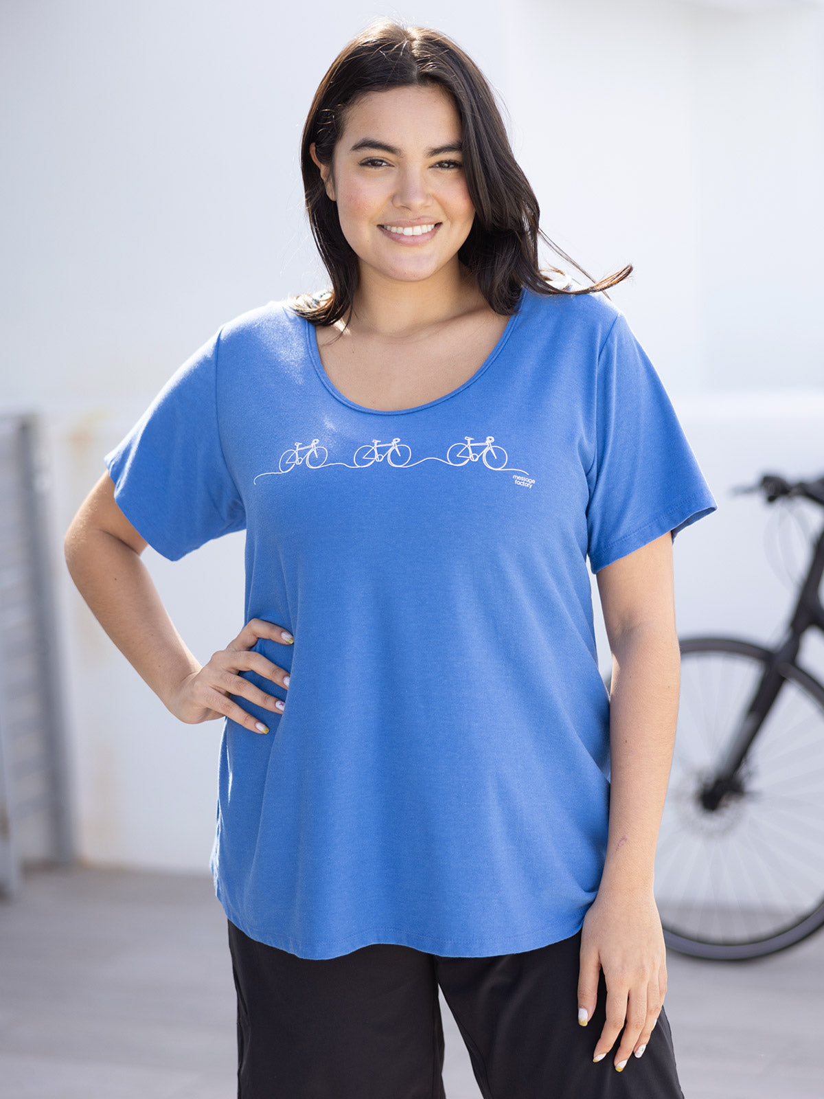 Message Factory Crew Bike Tee Plus in Liaison | Ciel Colorway