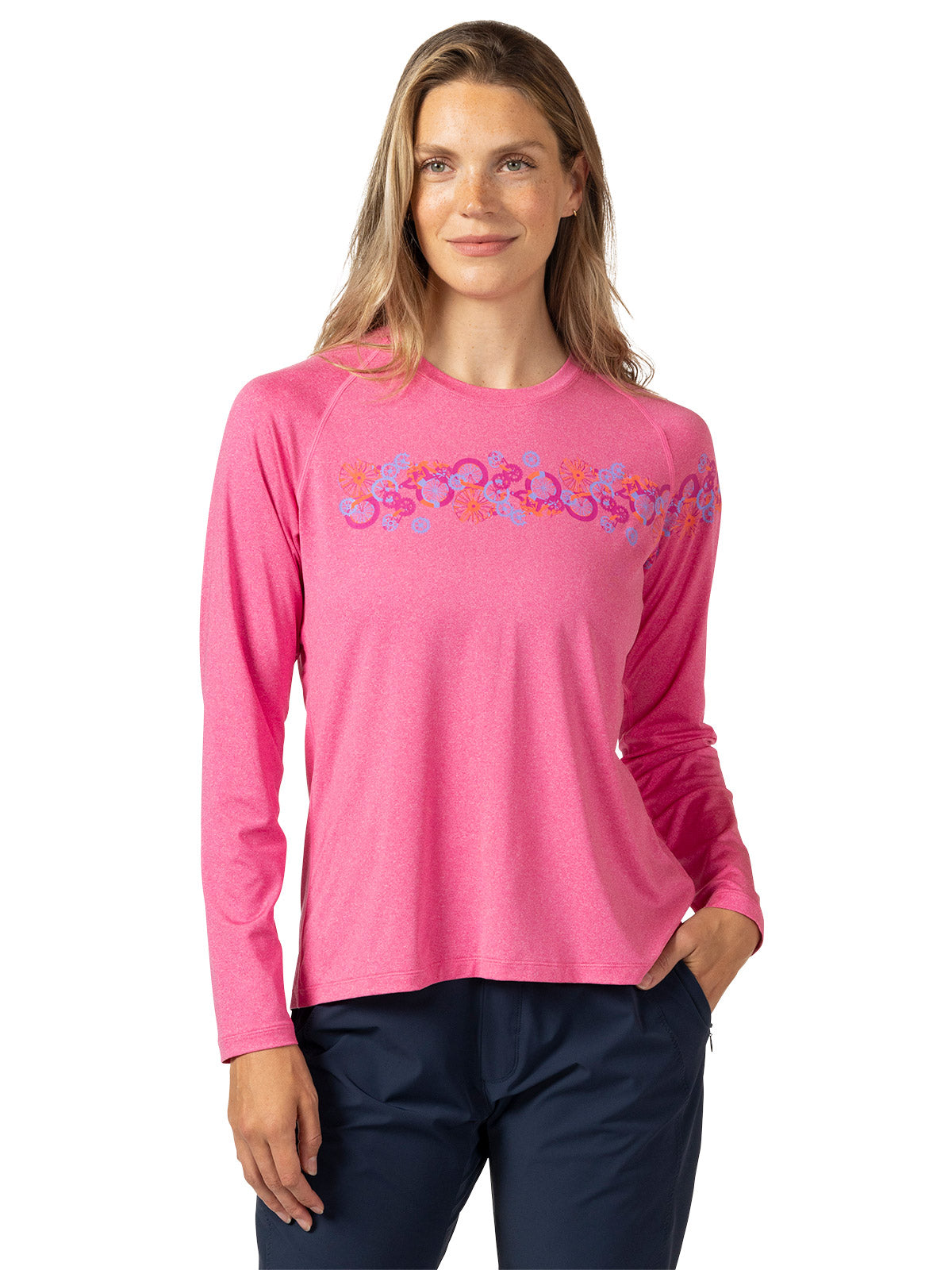 Terry Tech Tee Flow Long Sleeve in color || Pink Heather | Symphony