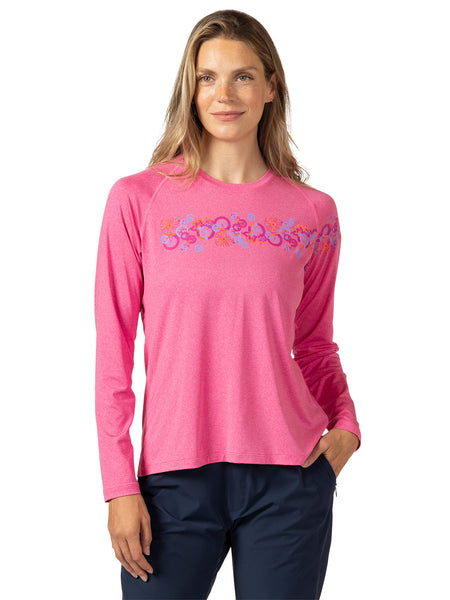 Terry Tech Tee Flow Long Sleeve in color || Pink Heather | Symphony
