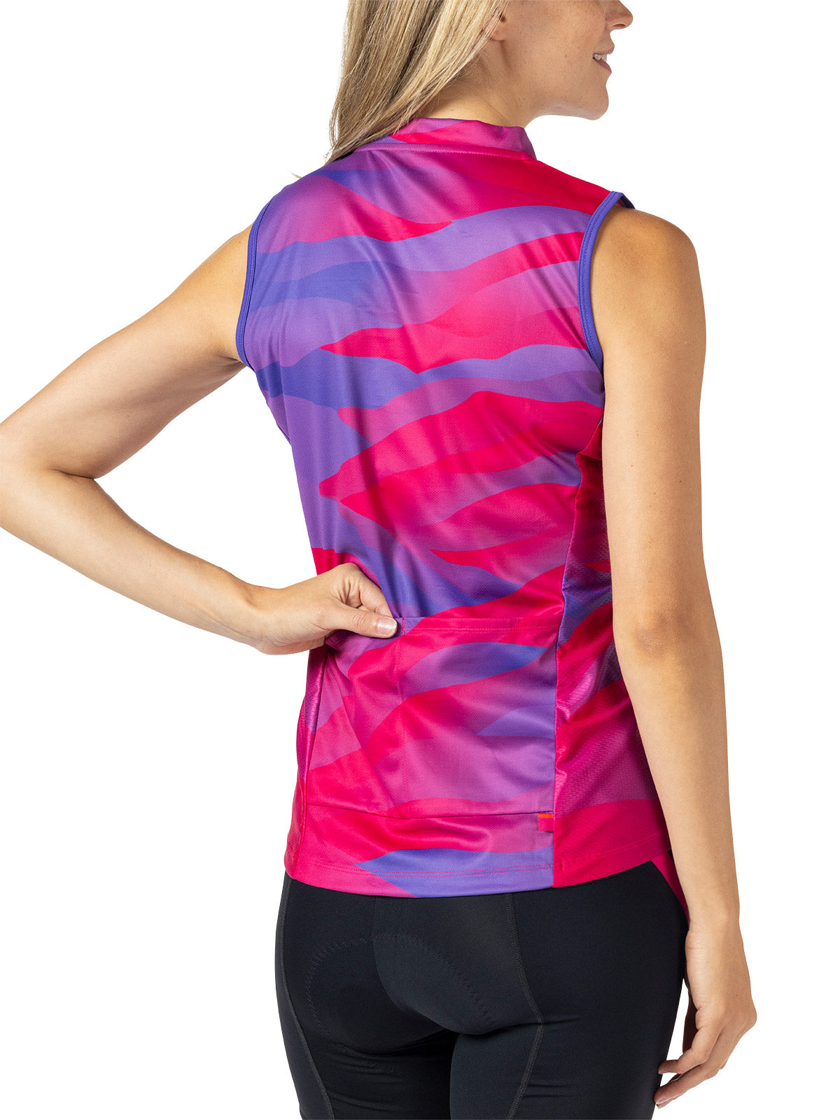 Terry Breakaway Sleeveless Full Zip Bike Jersey in color || Descent Amethyst