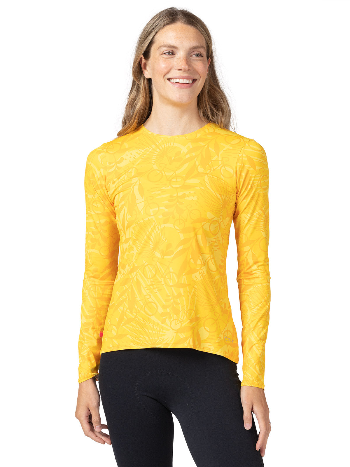 Terry Soleil Long Sleeve Bike Top in color || Palmetto Gold