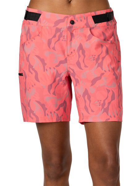 Terry Venture 7 Print Bike Short in color || Coral Floral