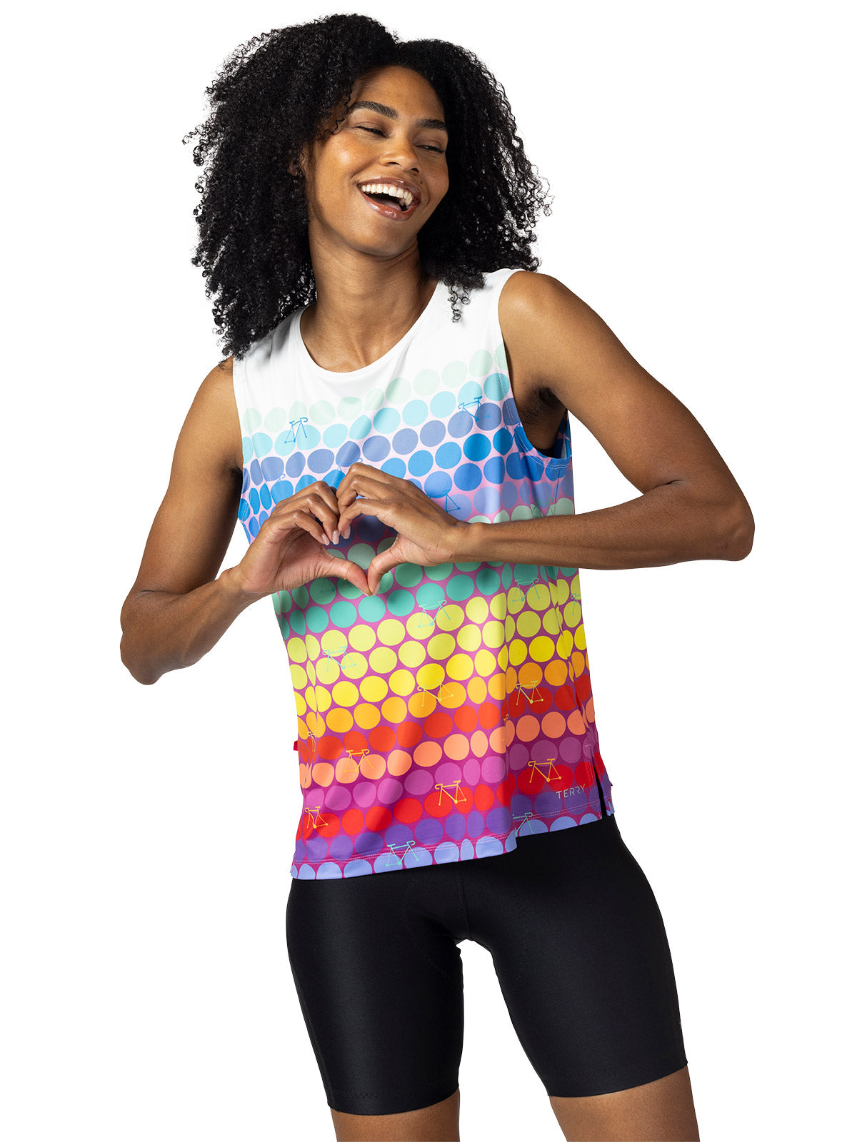 Terry Soleil Split Bike Tank in color || Rainbow Dots