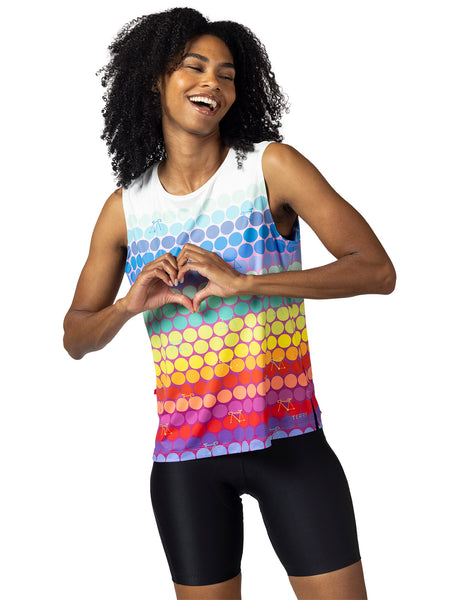 Terry Soleil Split Bike Tank in color || Rainbow Dots