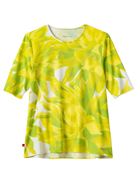 Terry Soleil Flow Short Sleeve Bike Top in color || Chartreuse