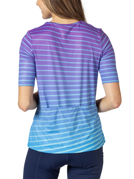 Terry Soleil Flow Short Sleeve Bike Top in color || Diagonal Fade