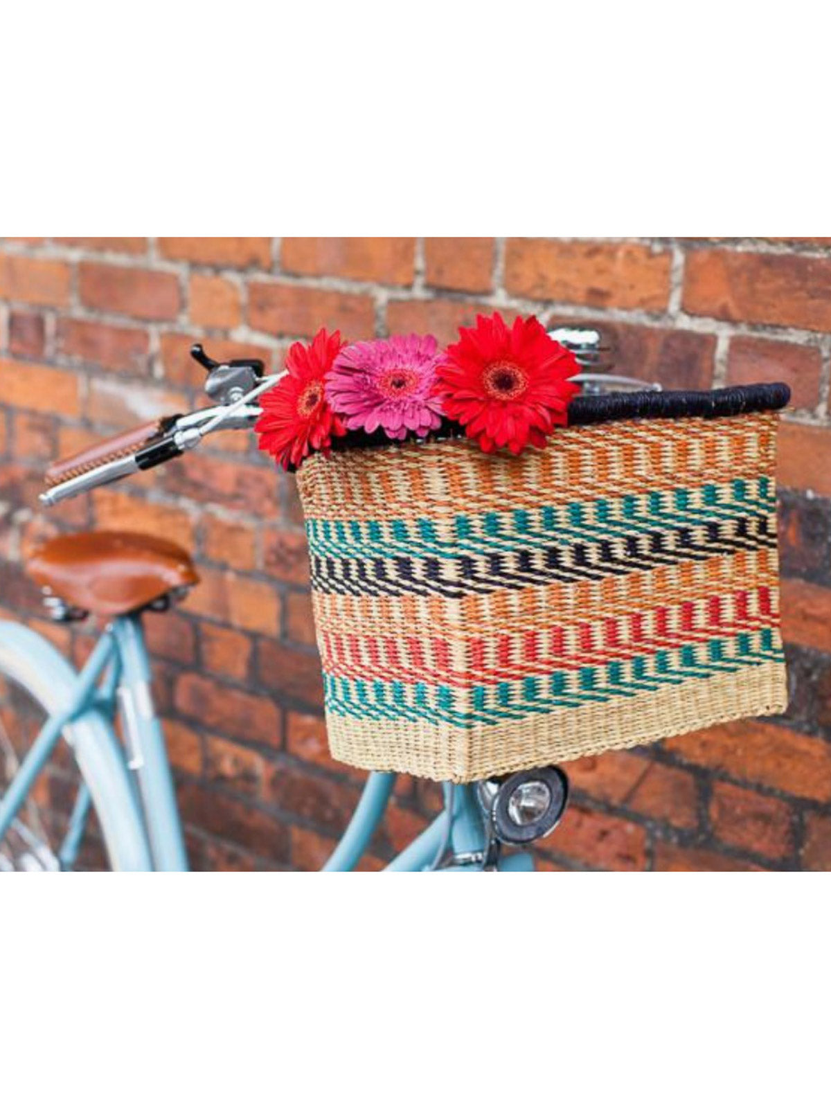 The Basket Room Handcrafted Bicycle Basket in Ashanti Colorway