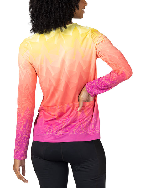 Terry Soleil Flow Long Sleeve Bike Top in color || Topo Leaf Ombre