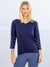  Merino 3/4 Sleeve Top in color || Navy