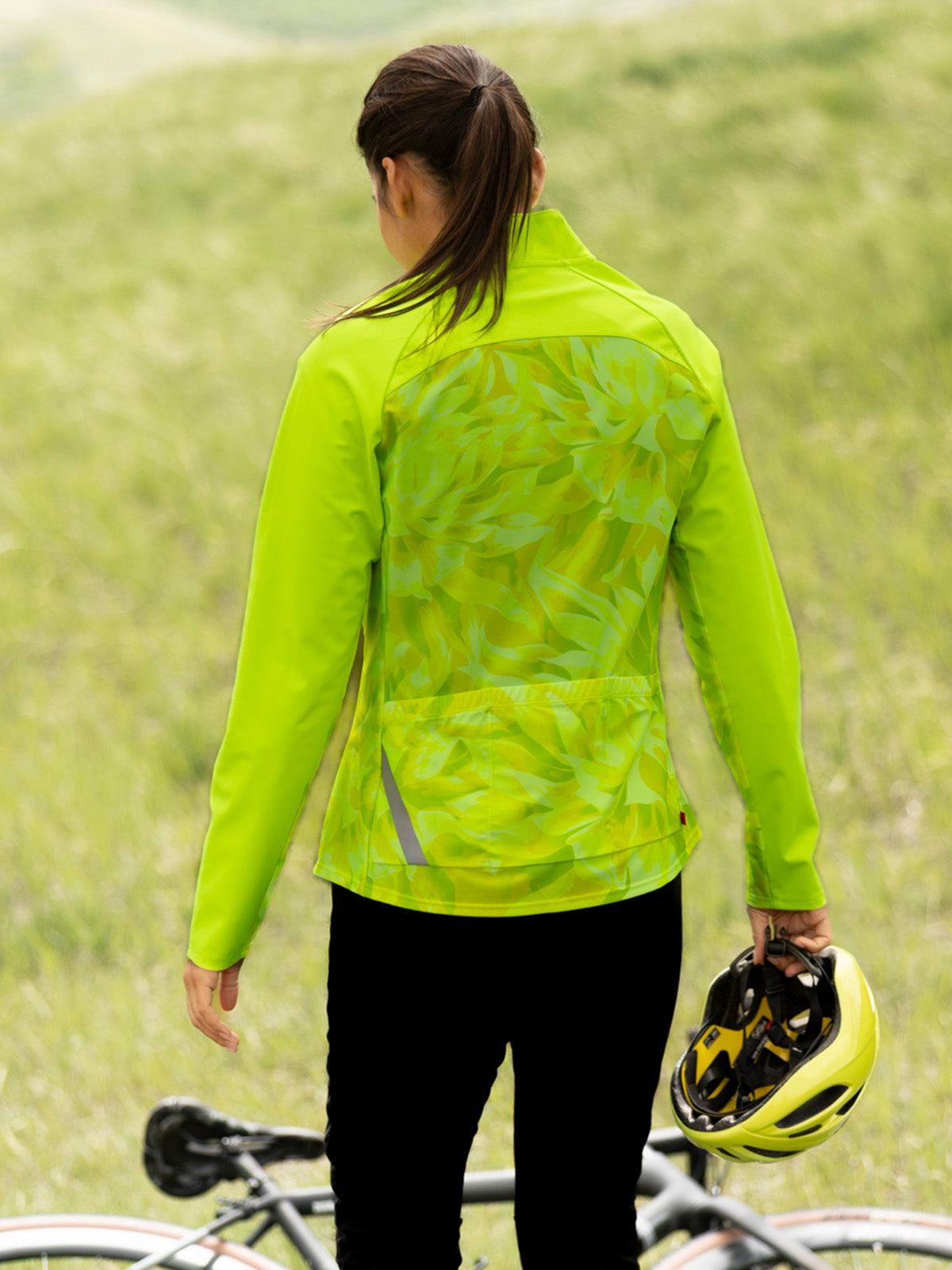Terry Hybrid Bike Jacket in color || Chartreuse
