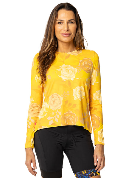 Terry Soleil Flow Long Sleeve Bike Top in color || Podium Gold