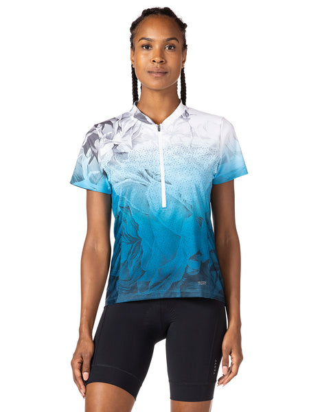 Terry Breakaway Mesh Short Sleeve Bike Jersey in color || Into the Blue