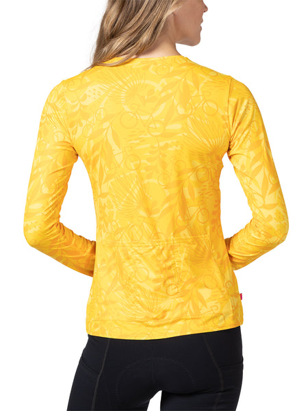 Terry Soleil Long Sleeve Bike Top in color || Palmetto Gold