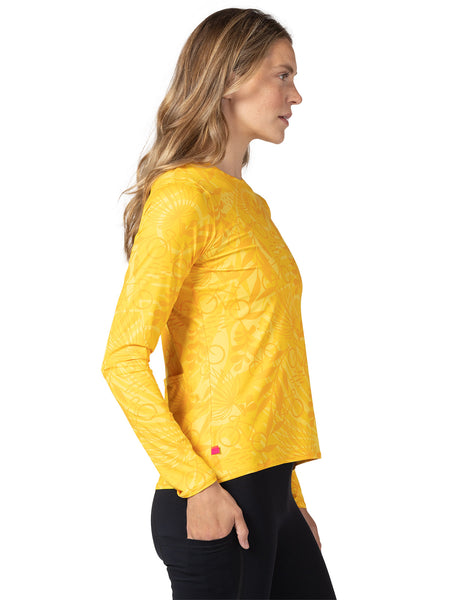 Terry Soleil Long Sleeve Bike Top in color || Palmetto Gold