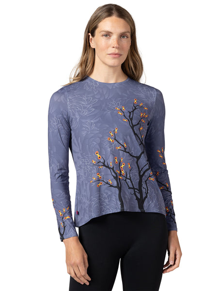 Terry Soleil Free Flow Long Sleeve Top in color || Chain Blossom Dark