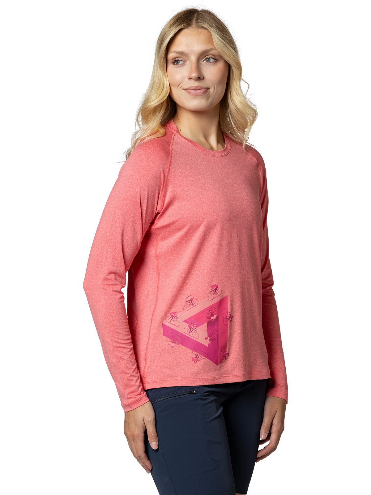 Terry Tech Tee Flow Long Sleeve in color || Calypso Coral Impossible Triangle
