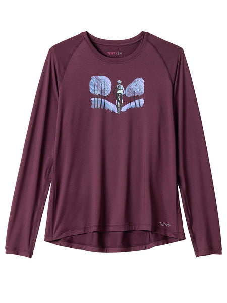 Terry Tech Tee Flow Long Sleeve in color || Wine | Lost & Found