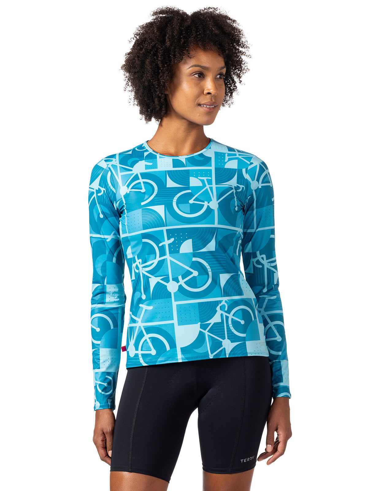 Terry Soleil Long Sleeve Bike Top in color || Bauhaus Blue