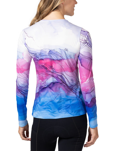 Terry Soleil Long Sleeve Bike Top in color || Aquarelle