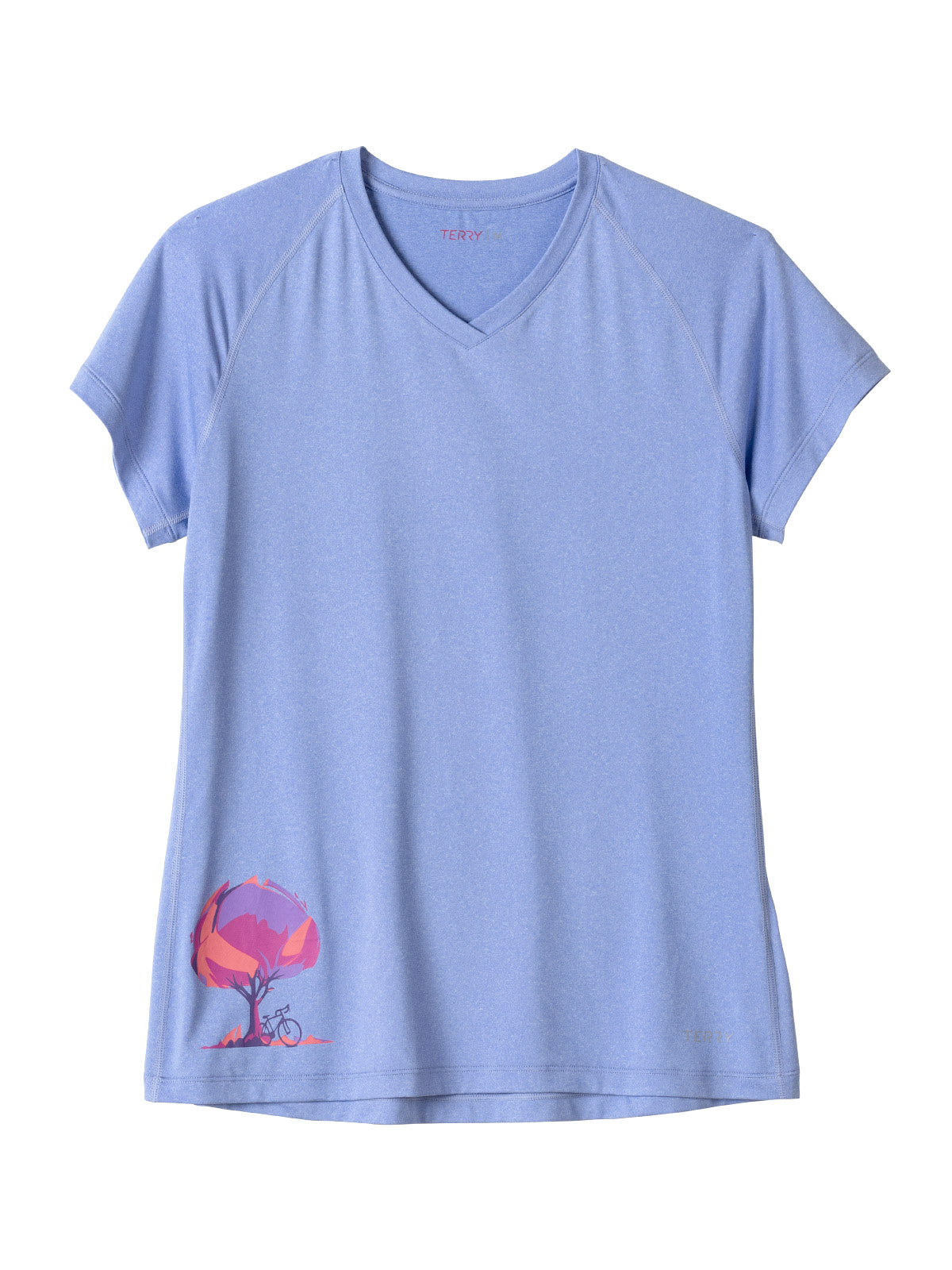 Terry Tech V Short Sleeve Bike Top in color || Jacaranda | Tree of Life