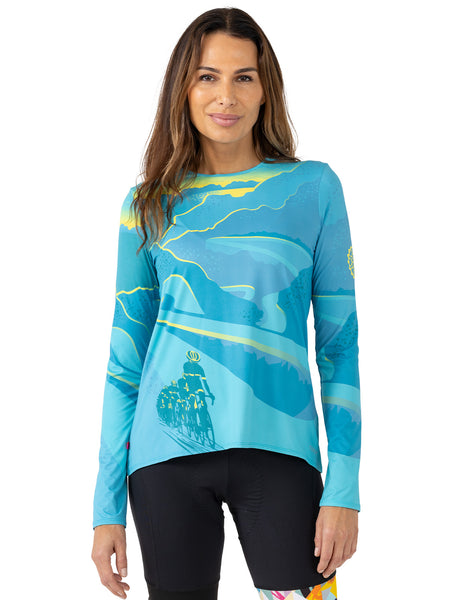Terry Soleil Flow Long Sleeve Bike Top in color || Costa Brava