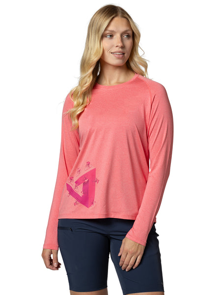 Terry Tech Tee Flow Long Sleeve in color || Calypso Coral Impossible Triangle