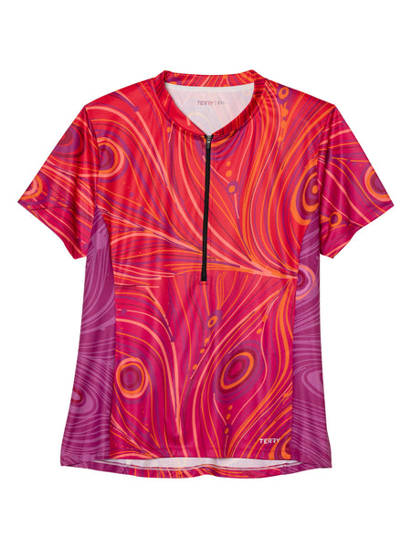 Terry Breakaway Mesh Short Sleeve Bike Jersey in color || Peacock