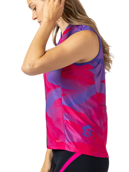 Terry Breakaway Sleeveless Full Zip Bike Jersey in color || Descent Amethyst