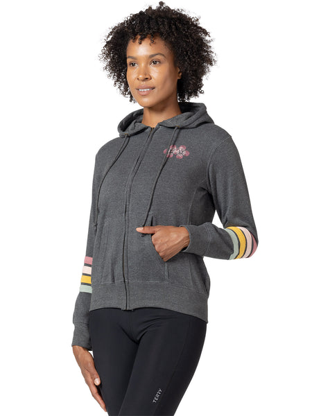 Terry Racer Hooded Sweatshirt in color || Charcoal