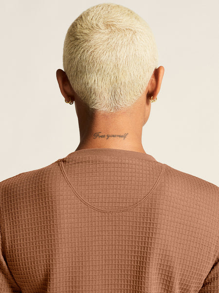 Craft Wool Waffle Baselayer Top in color || Clove