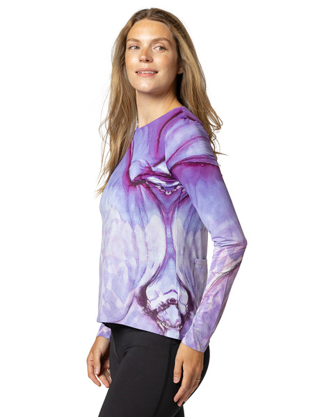 Terry Soleil Flow Long Sleeve Bike Top in color || Hummingbird Plum