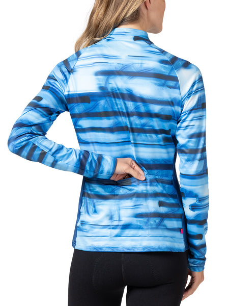 Terry Thermal Full Zip Bike Jersey in color || Blur