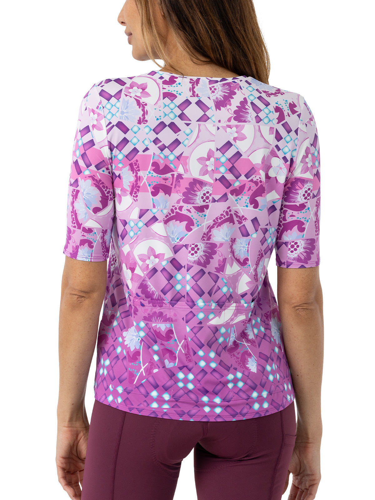Terry Soleil Flow Short Sleeve Bike Top in color || Lavender Mosaic