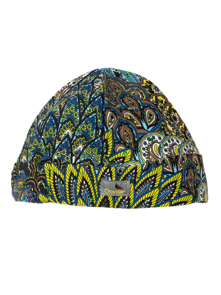 Choucas Glide Lite Under Helmet Ponytail Beanie in color || Blue Lime Peacock