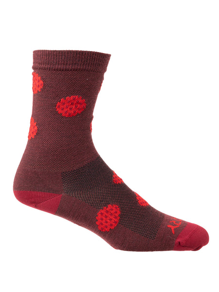 Terry Wool Cyclosox in color || Wine Dots