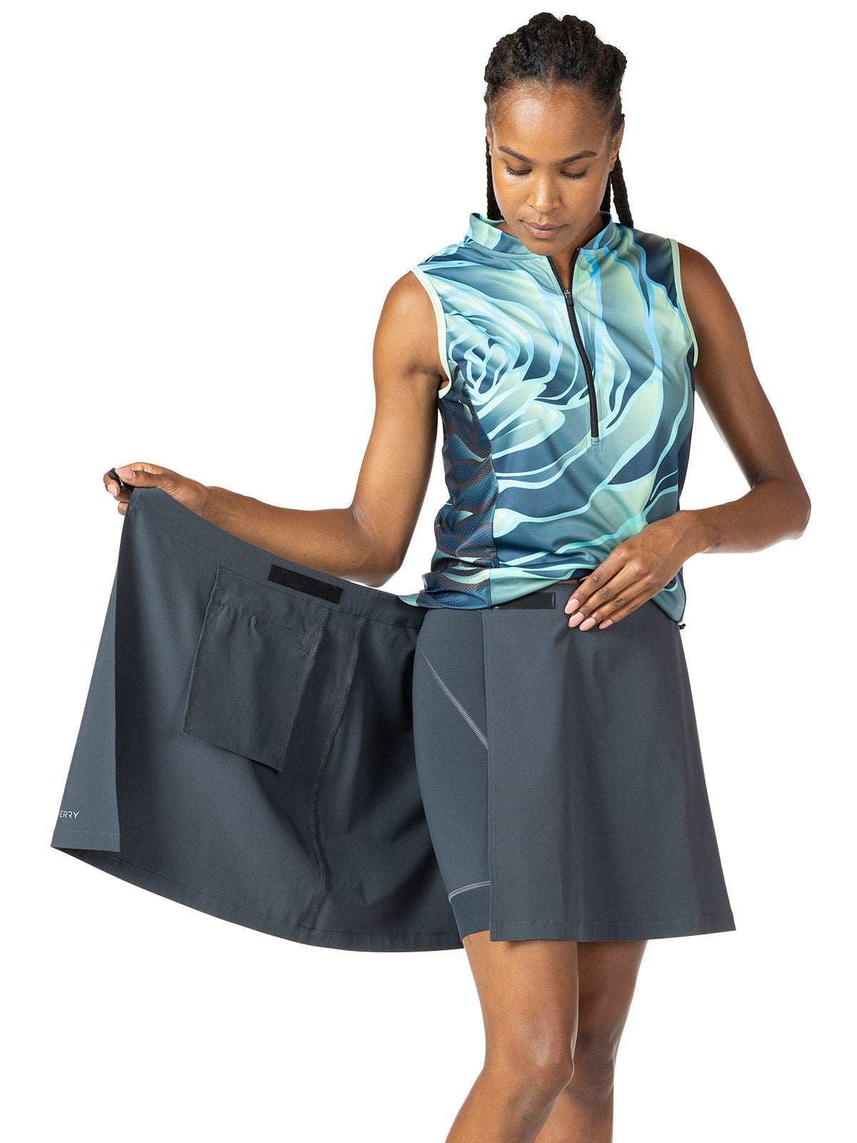 Terry Wrapper Bike Skirt in color || Ebony