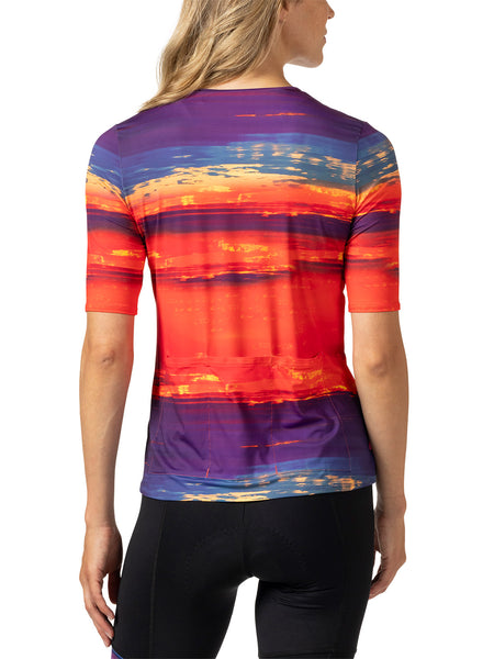 Terry Soleil Flow Short Sleeve Bike Top in color || Sunset