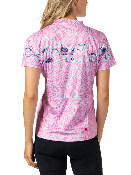Terry Breakaway Mesh Short Sleeve Jersey Plus in color || Pedal Through Pink