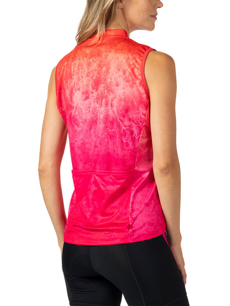 Terry Breakaway Sleeveless Full Zip Bike Jersey in color || Calypso