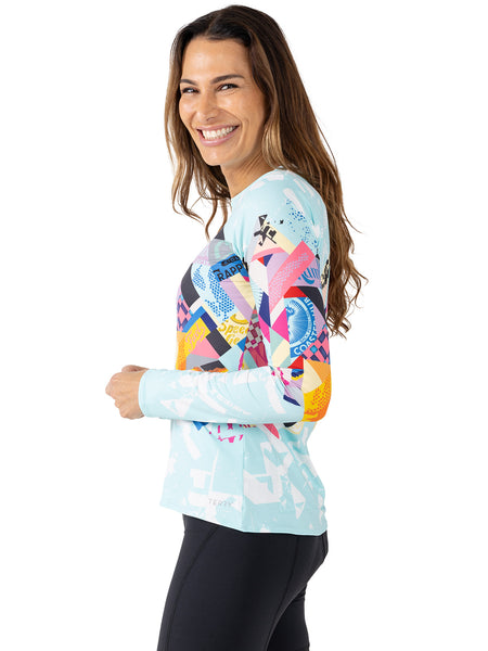 Terry Soleil Long Sleeve Bike Top in color || Gears of Glory Aqua